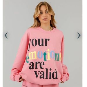 Mayfair Group “Your Emotions Are Valid” crewneck - NWT